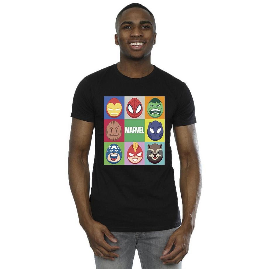 MARVEL Character Faces Bedrucktes T-Shirt  