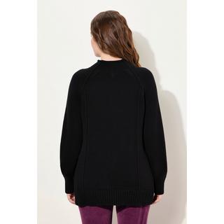 Ulla Popken  Pullover, Ziernähte, Stehkragen, Langarm, Biobaumwolle 