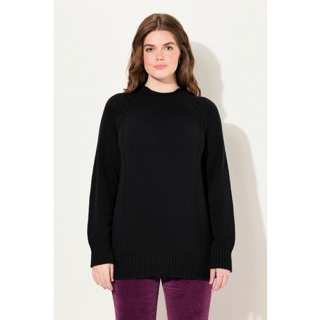 Ulla Popken  Pullover, Ziernähte, Stehkragen, Langarm, Biobaumwolle 