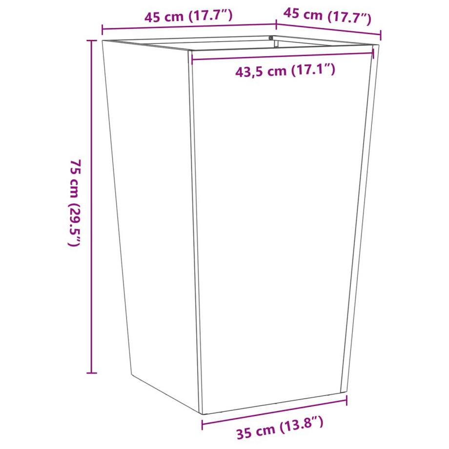 VidaXL Jardinière acier  