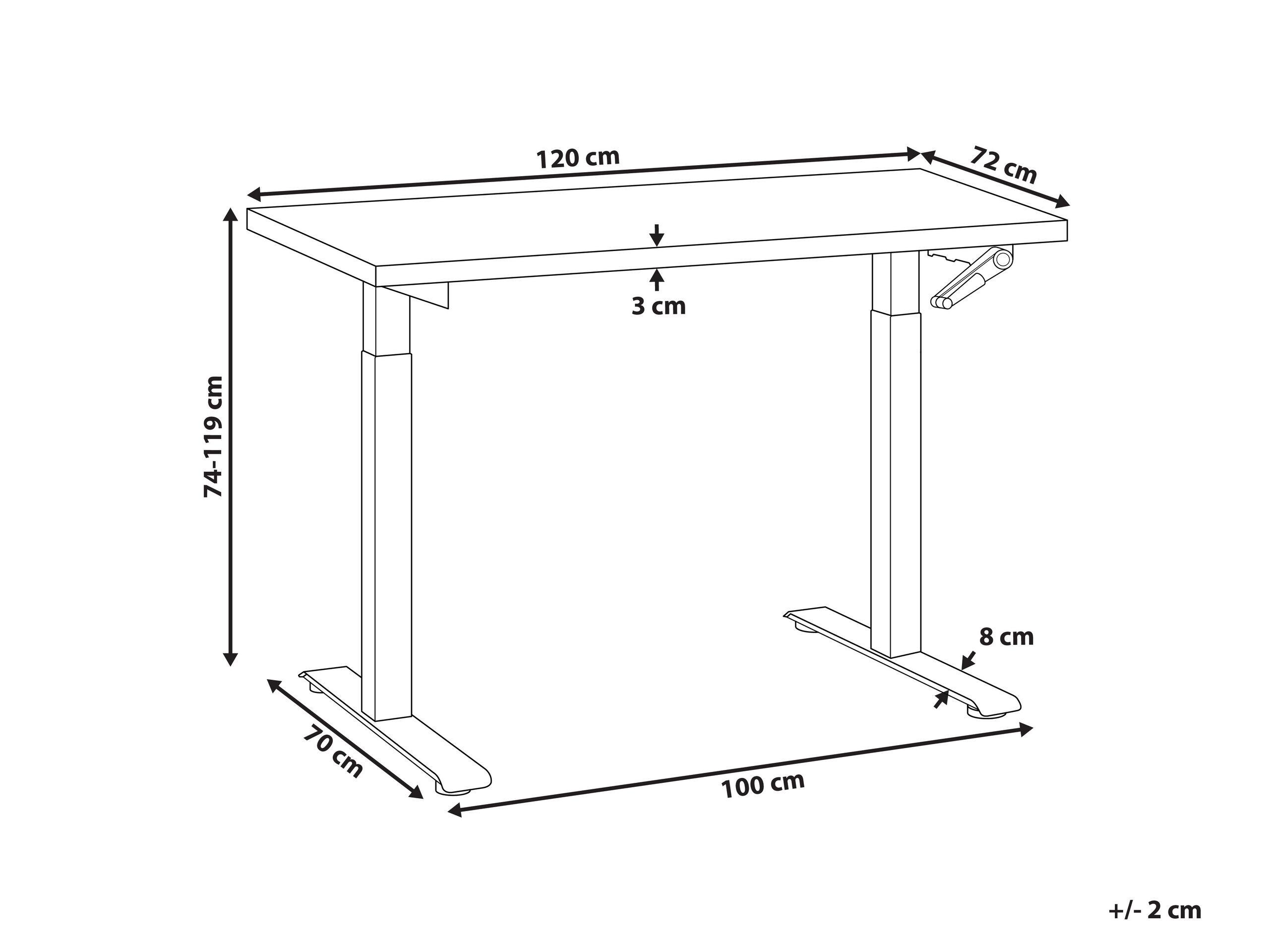 Beliani Verstellbarer Schreibtisch aus Faserplatte Modern DESTINES  