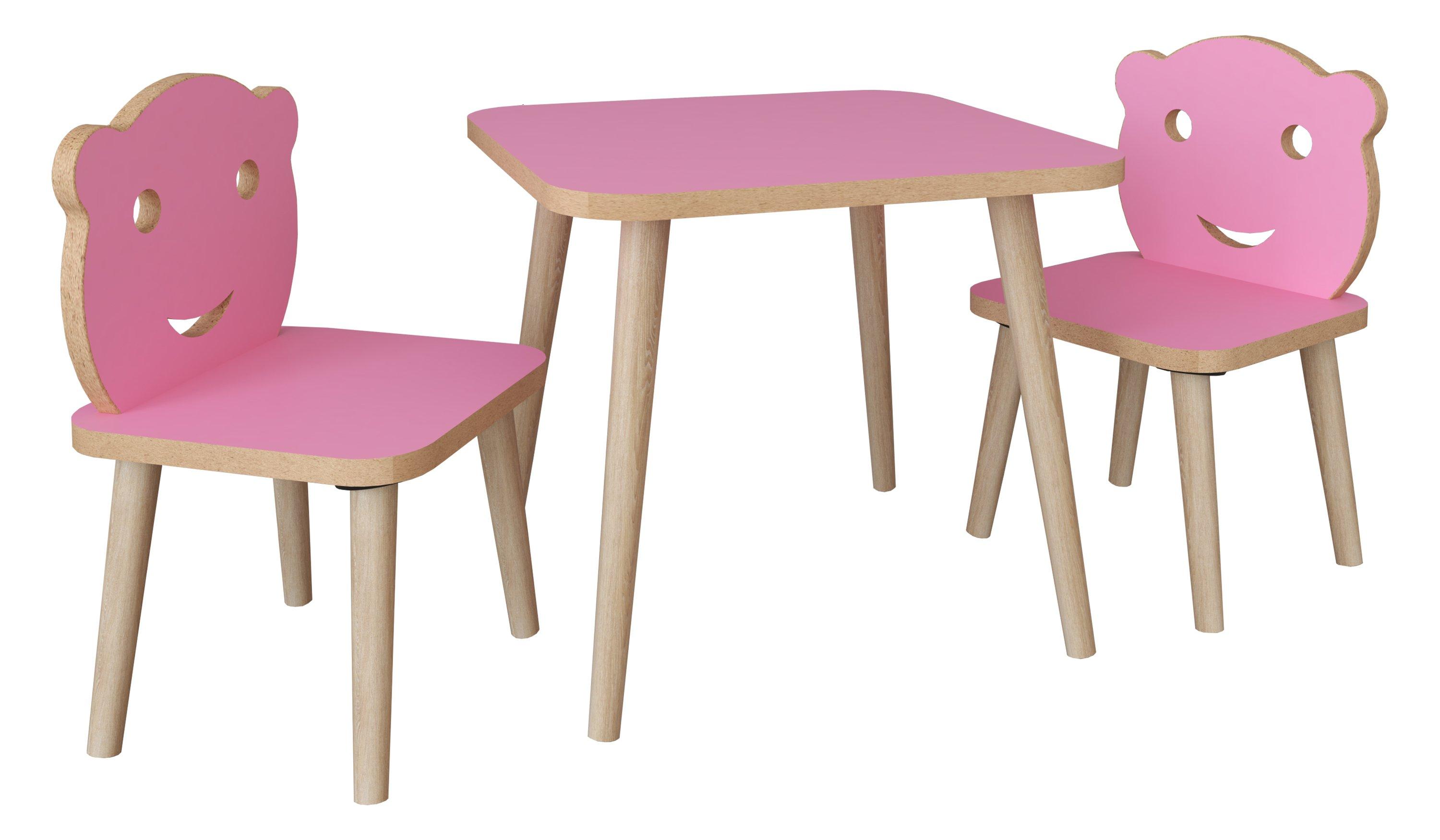 VCM  Ensemble de sièges 3 pièces pour chambre d'enfant Table Chaise Enfants LiLuLa 