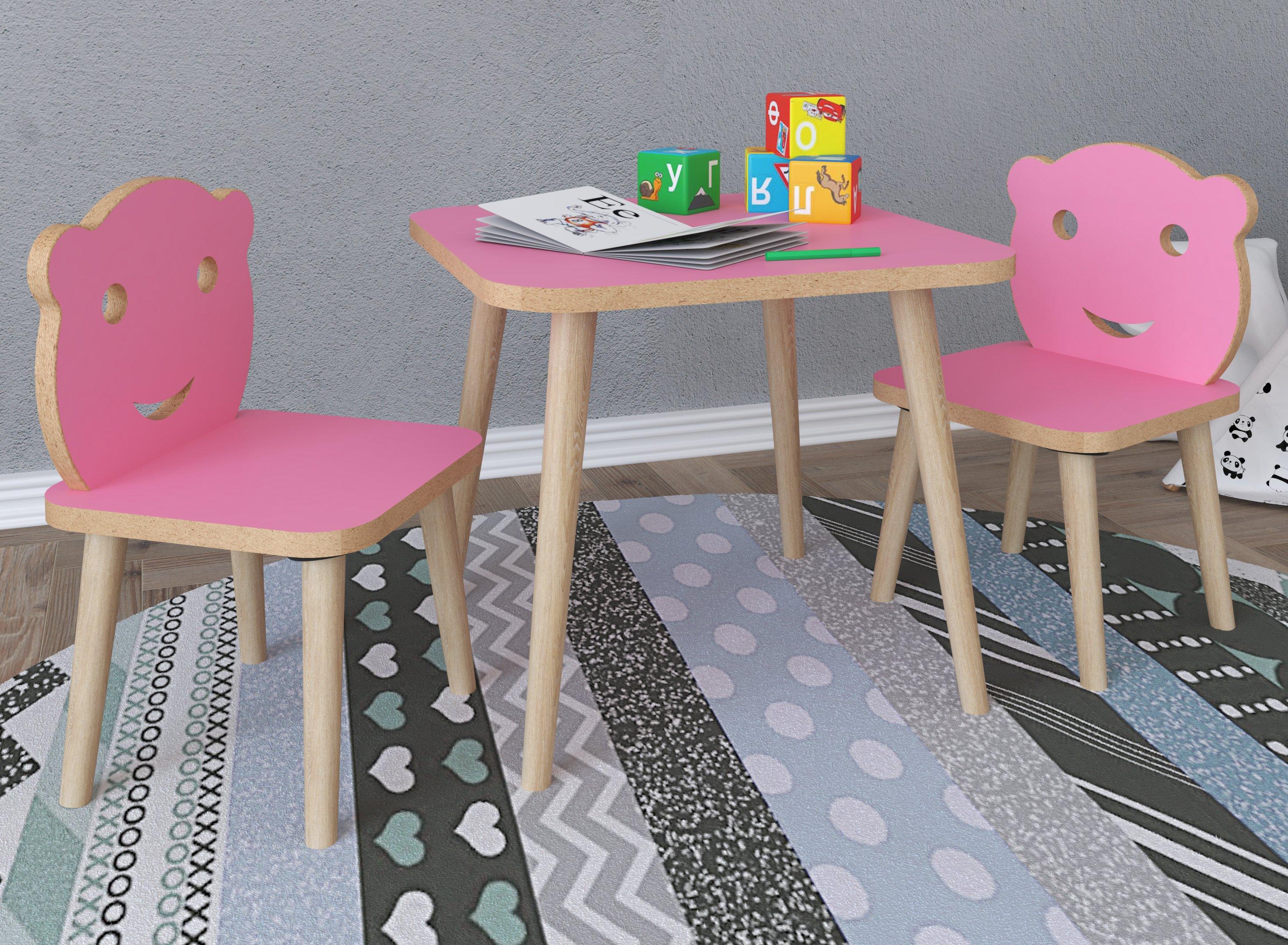 VCM  Ensemble de sièges 3 pièces pour chambre d'enfant Table Chaise Enfants LiLuLa 