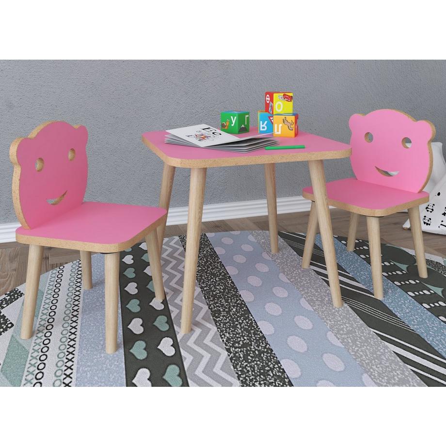 VCM  3-tlg. Sitzgruppe Kinderzimmer Kindermöbel Tisch Stuhl Kinder LiLuLa 