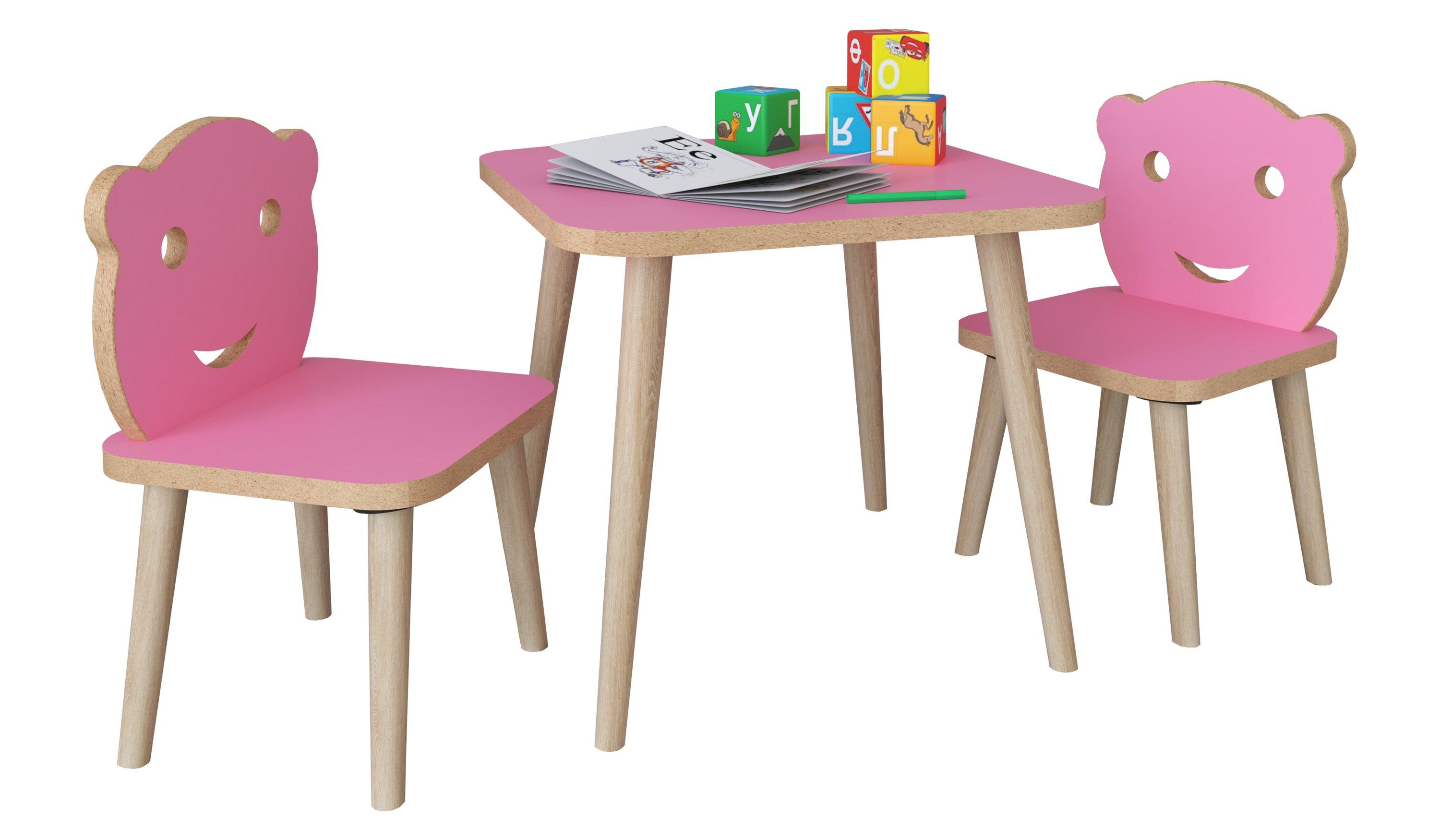 VCM  Ensemble de sièges 3 pièces pour chambre d'enfant Table Chaise Enfants LiLuLa 