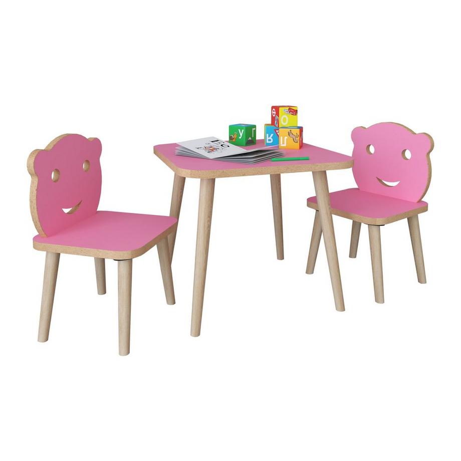 VCM  3-tlg. Sitzgruppe Kinderzimmer Kindermöbel Tisch Stuhl Kinder LiLuLa 