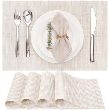 Tischsets Abwaschbar 6er Set, Gewebte Tischsets Rutschfest Hitzebeständig