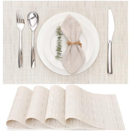 Alopini Set de 6 sets de table lavables, sets de table tissés antidérapants résistants à la chaleur  
