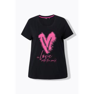 Ulla Popken  T-shirt motif cœur, col rond et manches courtes, collection Classic 