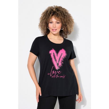 Ulla Popken  T-shirt motif cœur, col rond et manches courtes, collection Classic 