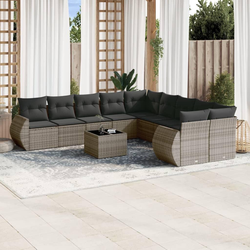 VidaXL set divano da giardino Polirattan  