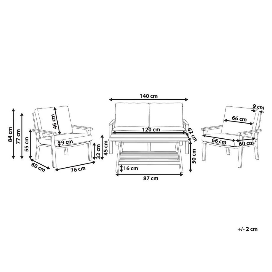 Beliani Set divani con tavolino en Alluminio Moderno ORERO  