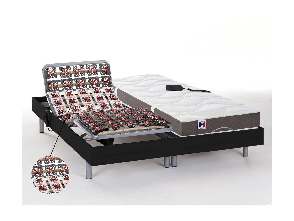 DREAMEA Lit électrique relaxation tout plots matelas 100% latex 5 zones JUPITER de DREAMEA 2moteurs OKIN  