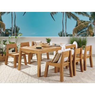 Beliani Lot de 6 chaises en Acacia Traditionnel LIVORNO  