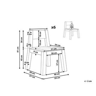 Beliani Set di 6 sedie en Legno d'acacia Classico LIVORNO  