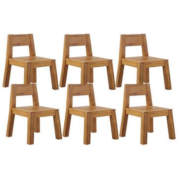 Lot de 6 chaises en Acacia Traditionnel LIVORNO