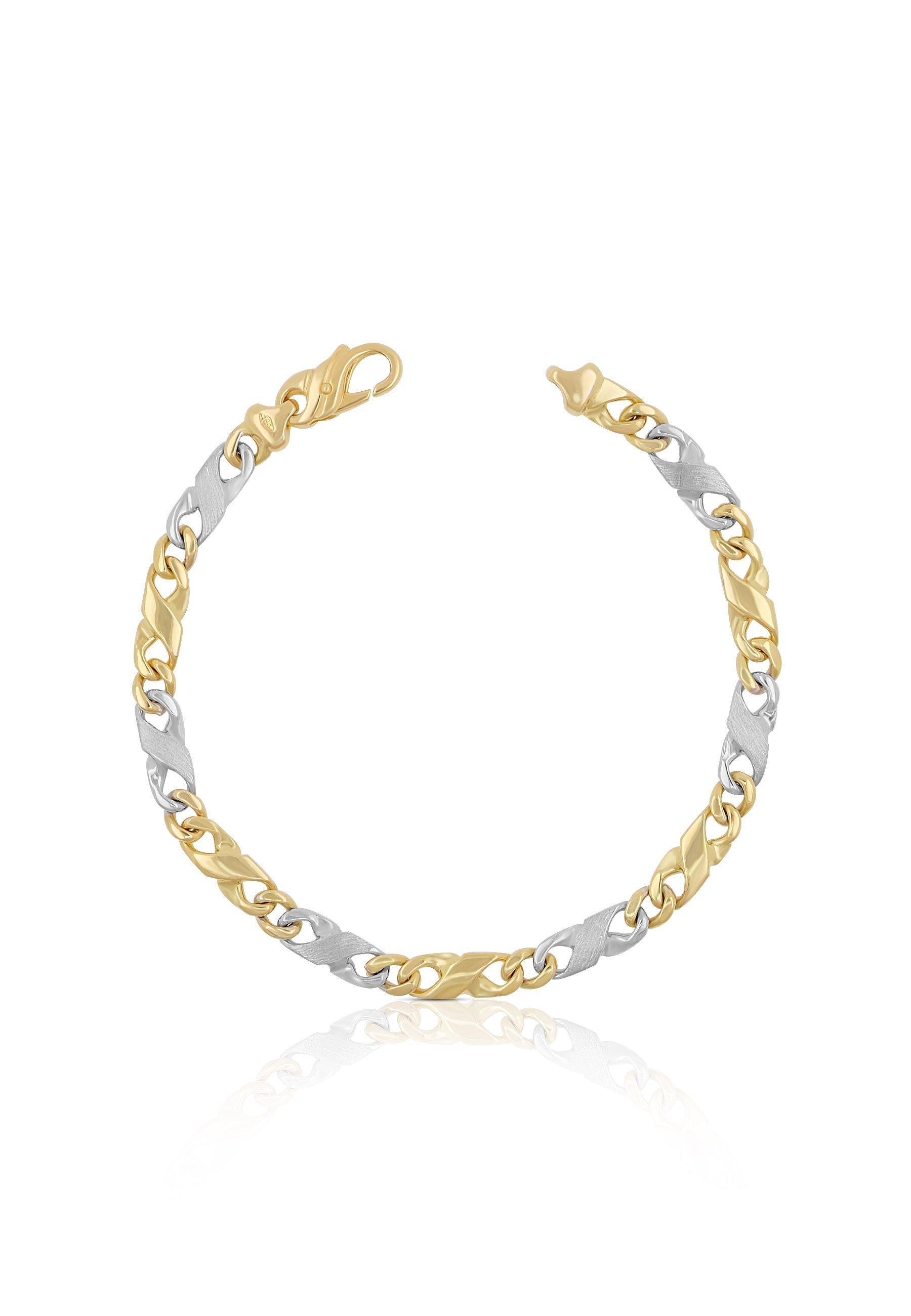 MUAU Schmuck  Bracelet Carrera bicolore jaune/blanc or 750, 22cm, 5mm 