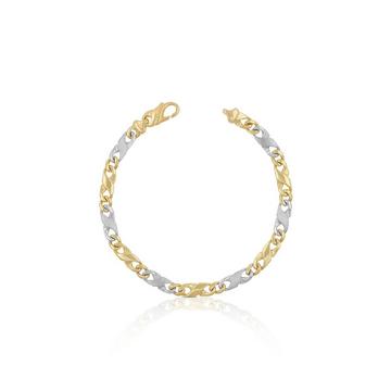 Bracelet Carrera bicolore jaune/blanc or 750, 22cm, 5mm