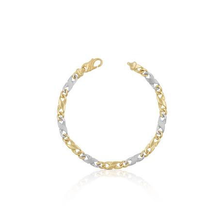 MUAU Schmuck  Bracelet Carrera bicolore jaune/blanc or 750, 22cm, 5mm 