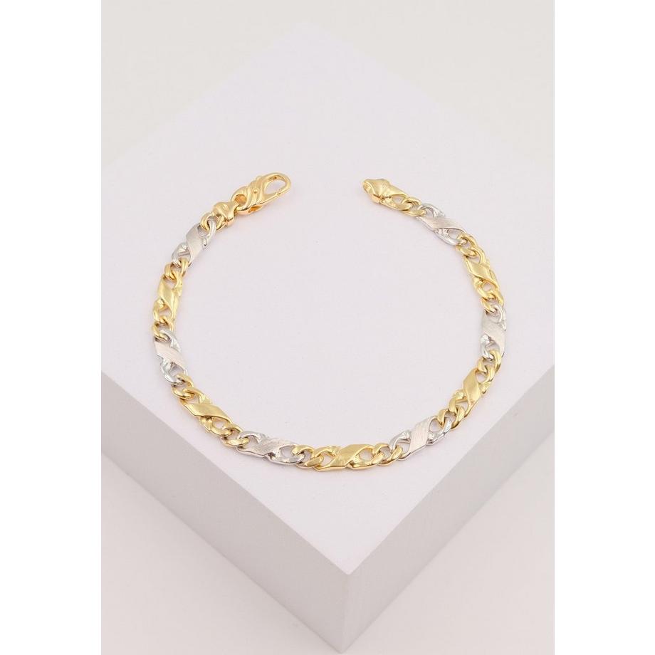 MUAU Schmuck  Armband Carrera Bicolor Gelb-/Weissgold 750, 22cm, 5mm 