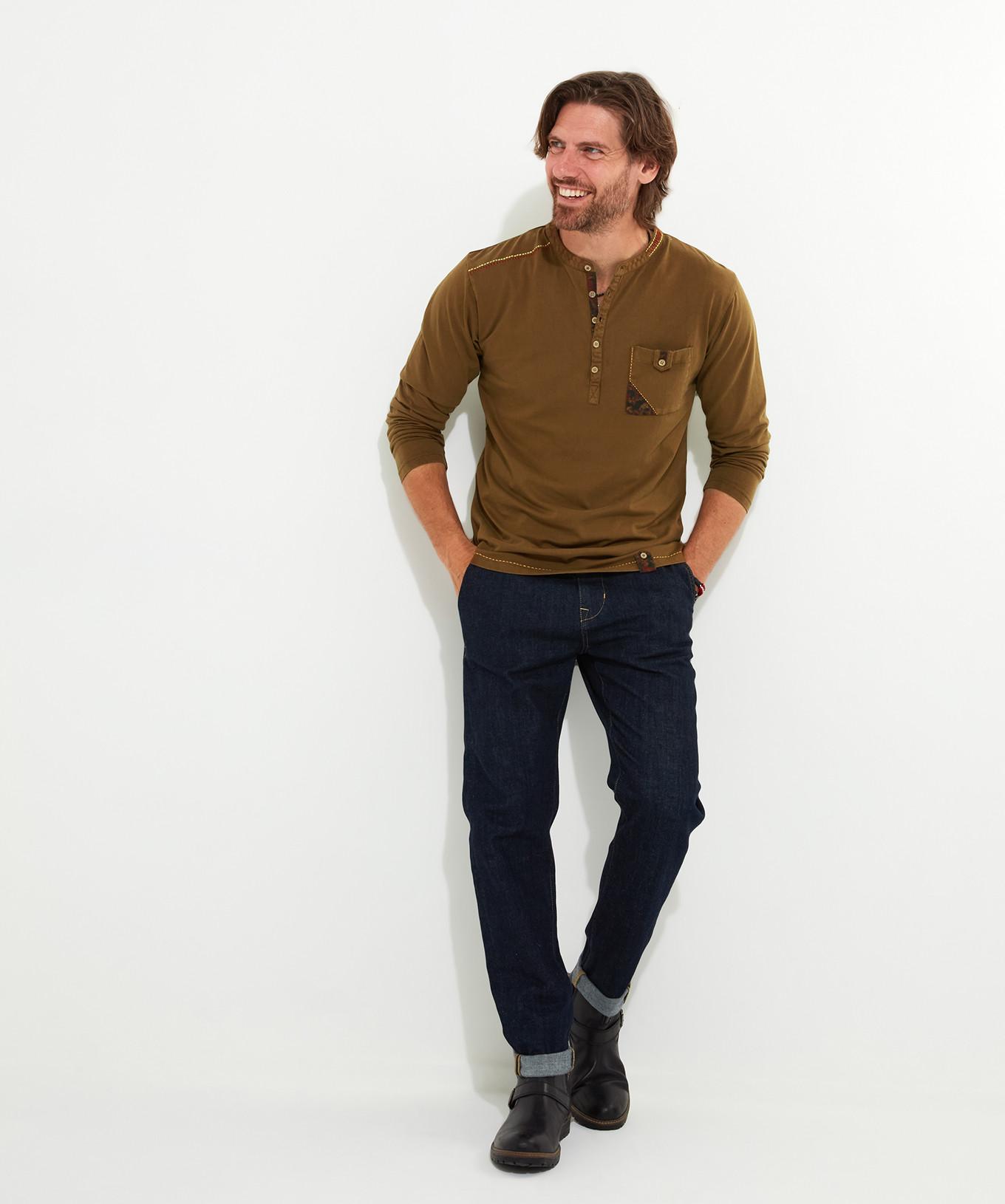 Joe Browns Haut Henley Manches Longues Brodé  