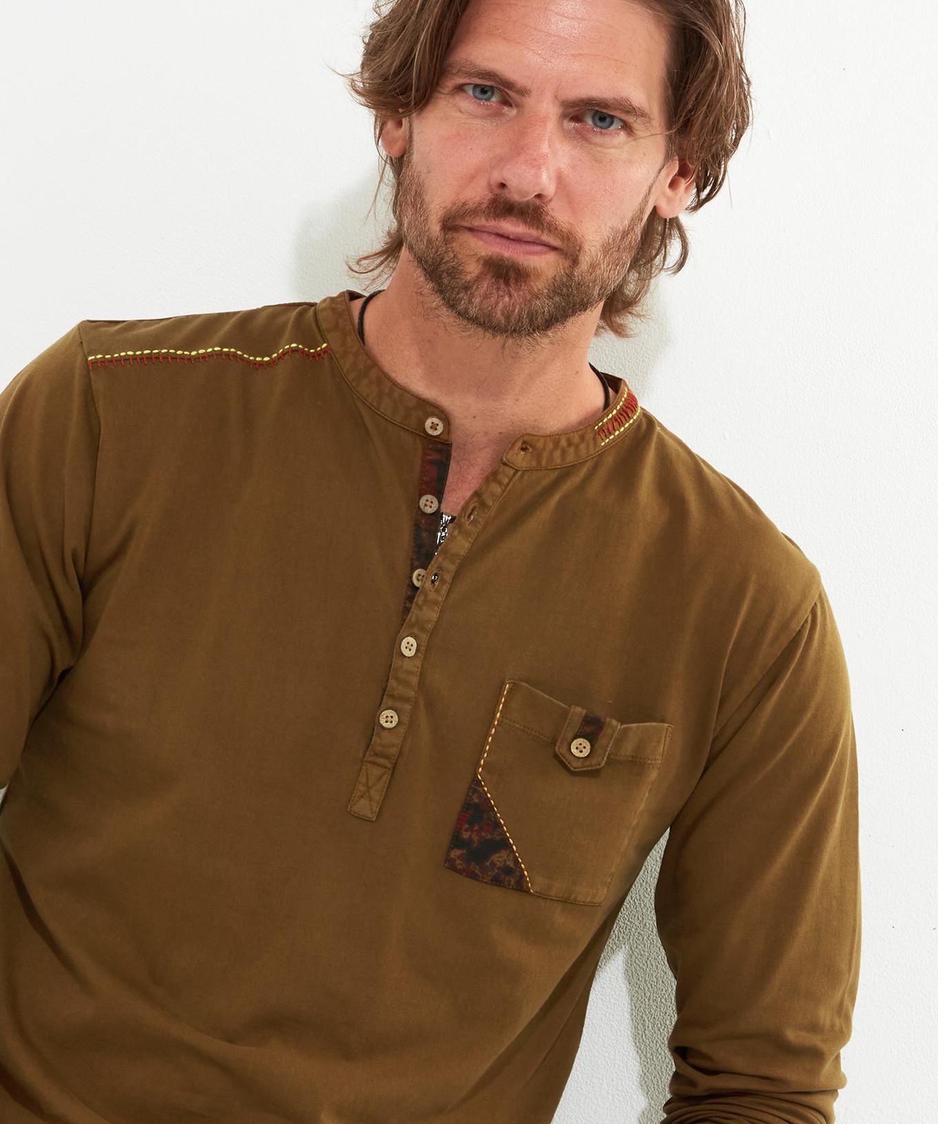 Joe Browns Haut Henley Manches Longues Brodé  