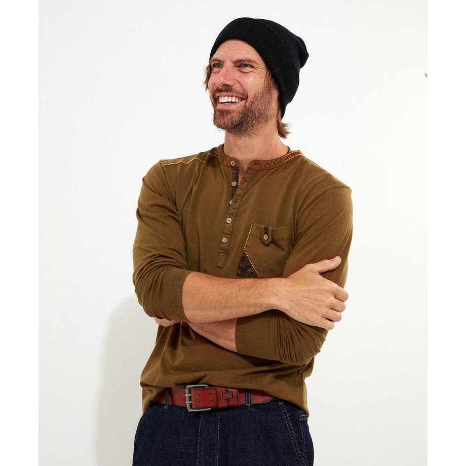 Joe Browns Haut Henley Manches Longues Brodé  