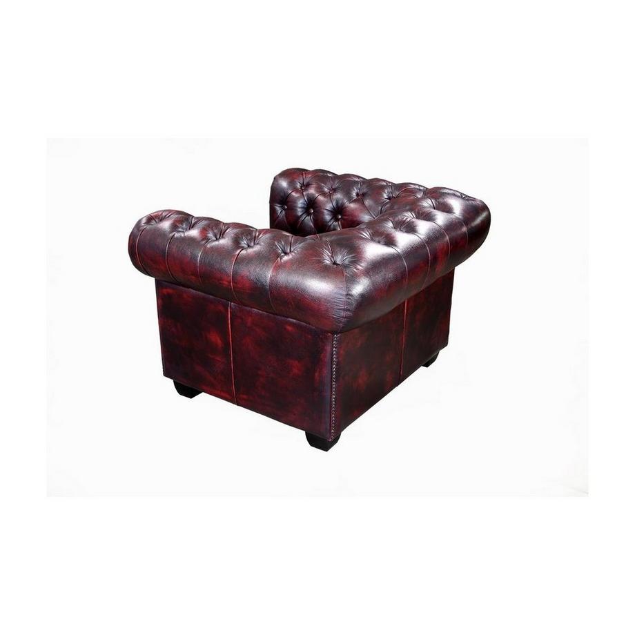 LINEA SOFA Chesterfield Ledersessel Büffelleder braun BRENTON  