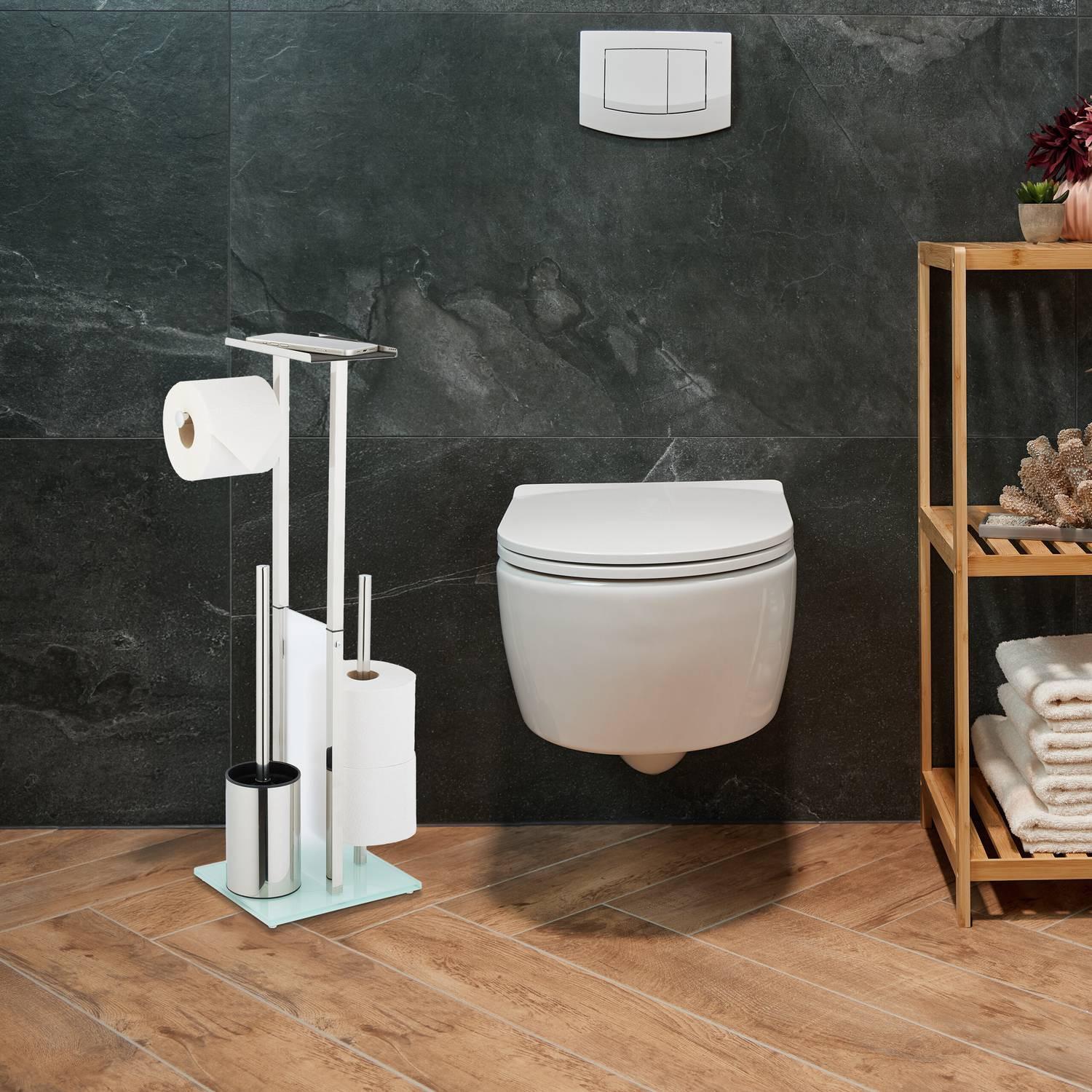 Northix Siège de toilette autoportant avec étagère  