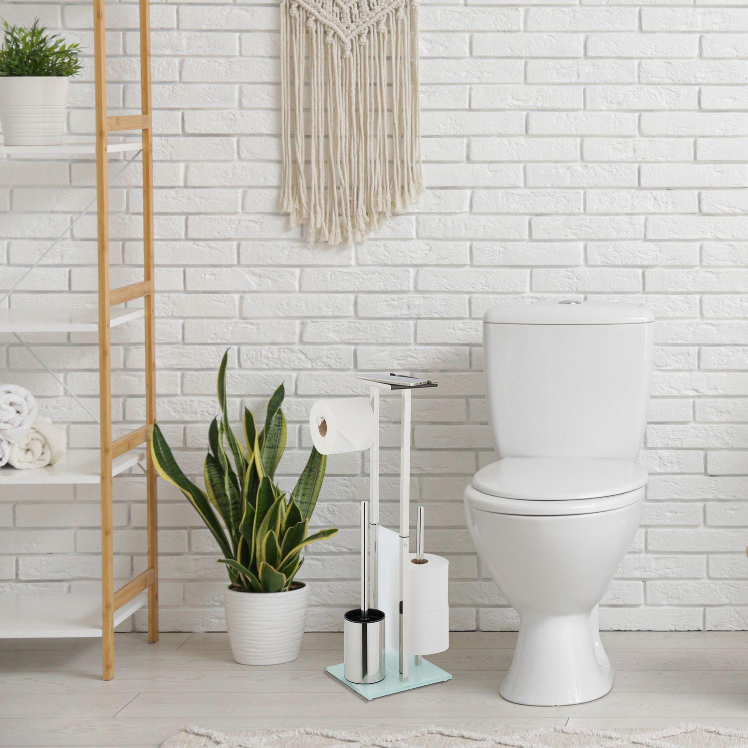 Northix Siège de toilette autoportant avec étagère  