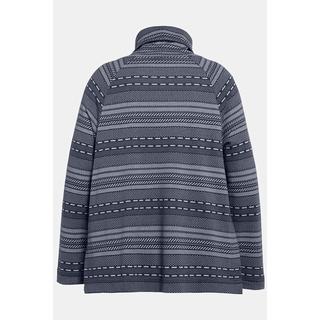 Ulla Popken  Sweatshirt, offene Seitennähte, Rollkragen, Biobaumwolle 