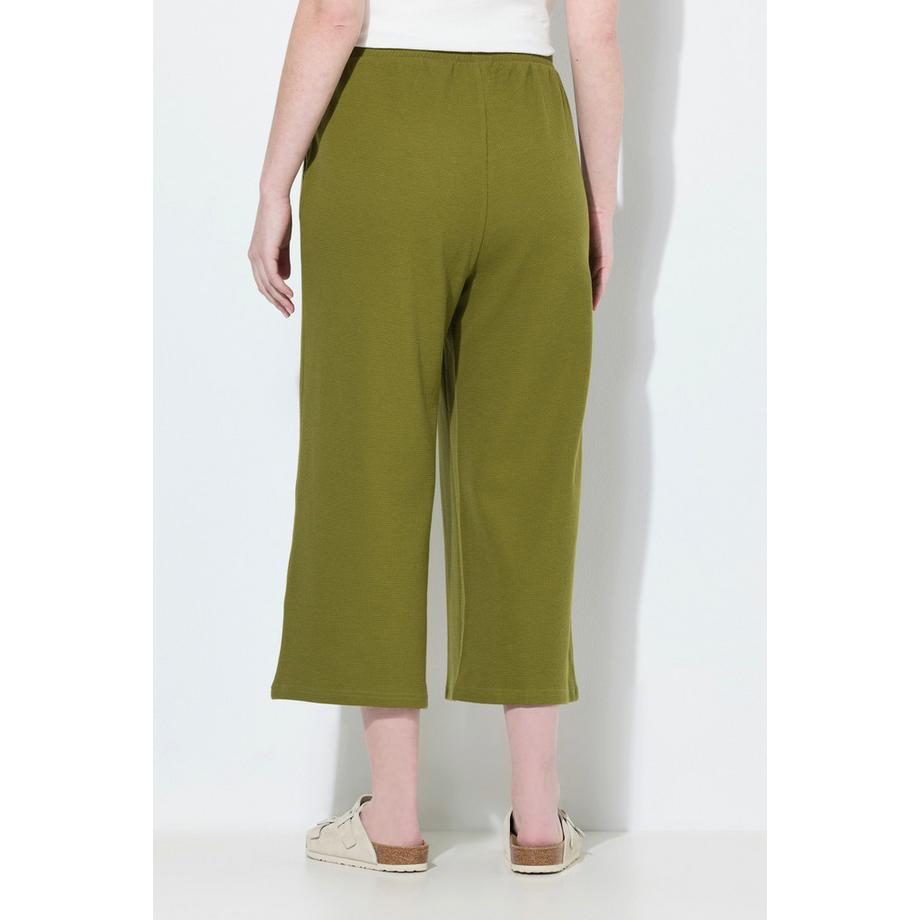 Ulla Popken Culottes Felpa Nido d'Ape Gamba Larga  
