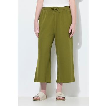 Culottes di felpa in cotone biologico a nido d'ape con taglio della gamba ampio