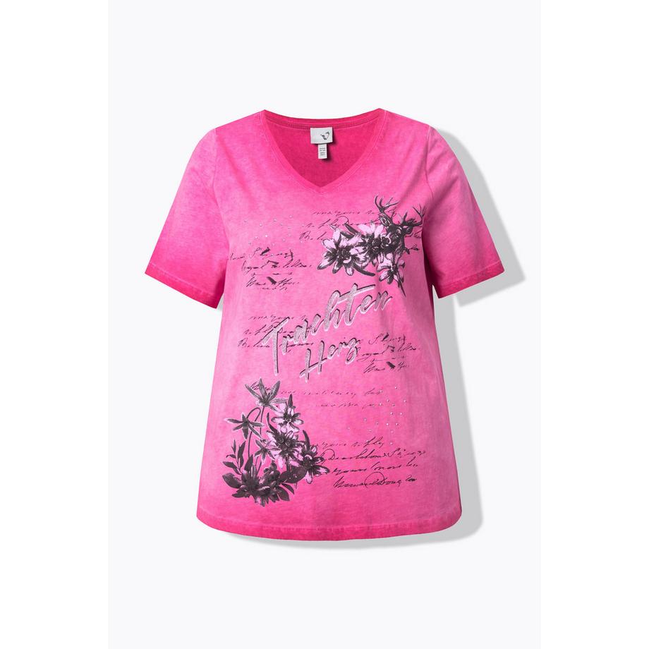 Ulla Popken Edelweiss Classic Scollo a V Mezze Maniche T-Shirt  