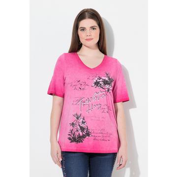 T-shirt classica con stella alpina, scollo a V e mezze maniche