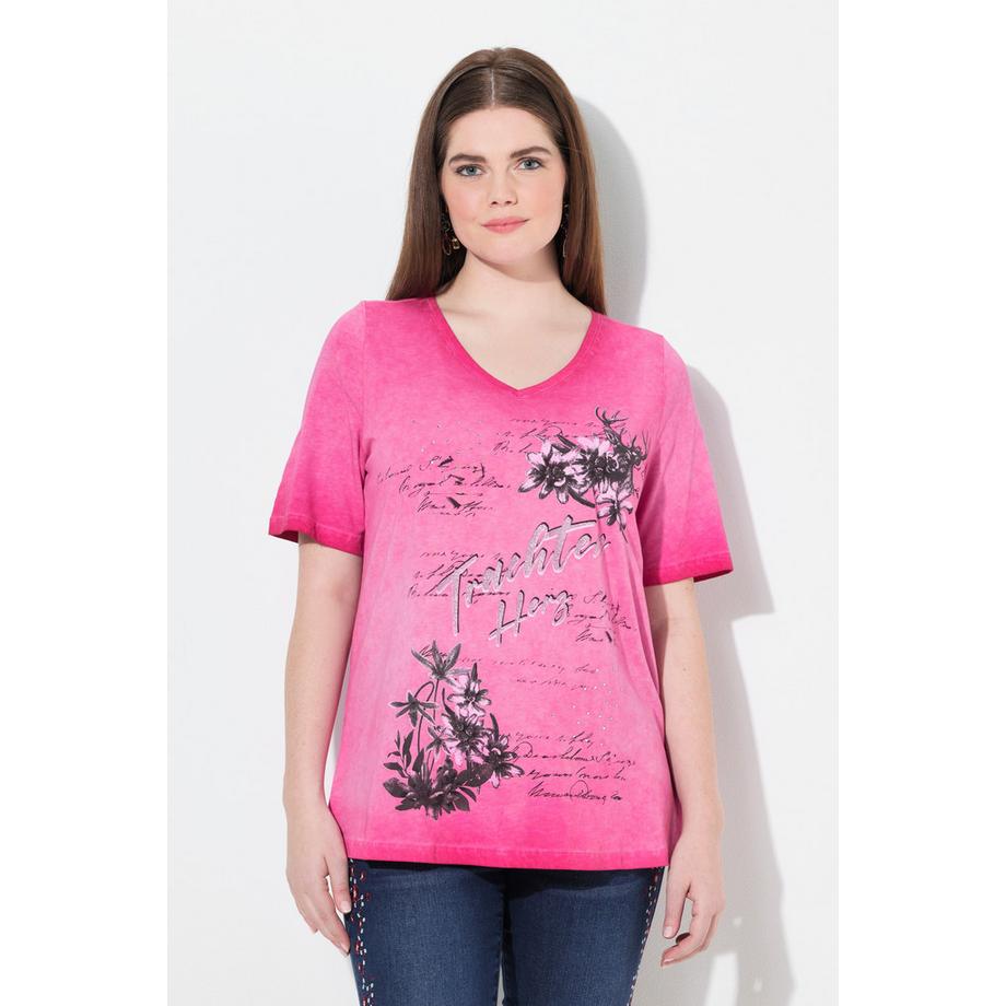 Ulla Popken Edelweiss Classic Scollo a V Mezze Maniche T-Shirt  