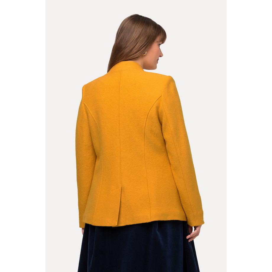 Ulla Popken Boiled Wool Slim Fit Janker Stehkragen Zierknöpfe  