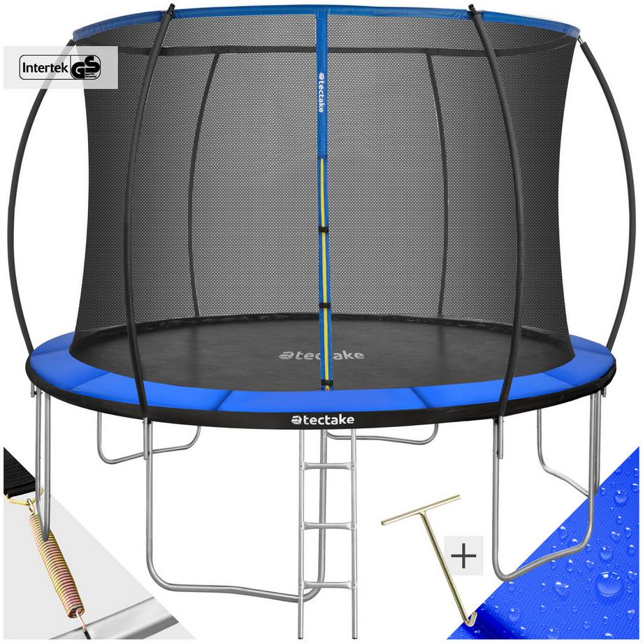 Tectake  Trampolin Jumpy Ø 366 cm, GS-zertifiziert mit Sicherheitsnetz 