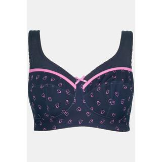 Ulla Popken  Soutien-gorge de maintien, sans armatures, imprimé petits cœurs - bonnet C-G. 