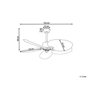 Beliani Ventilateur de plafond en Feuille de palmier Traditionnel MAMMOTH  