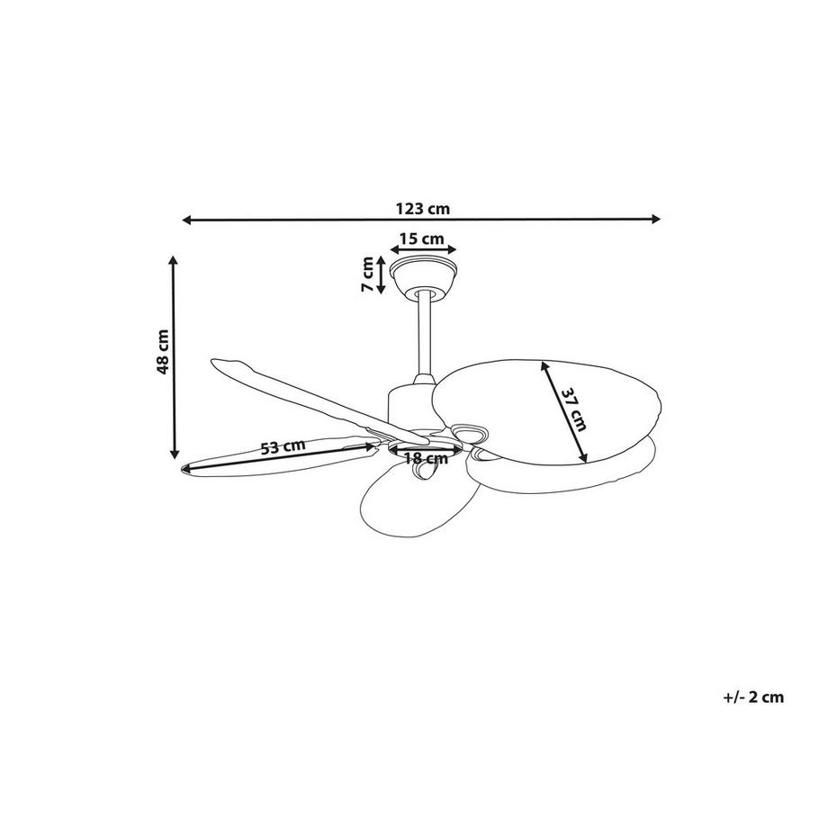 Beliani Ventilatore a soffitto en Foglia di palma Classico MAMMOTH  