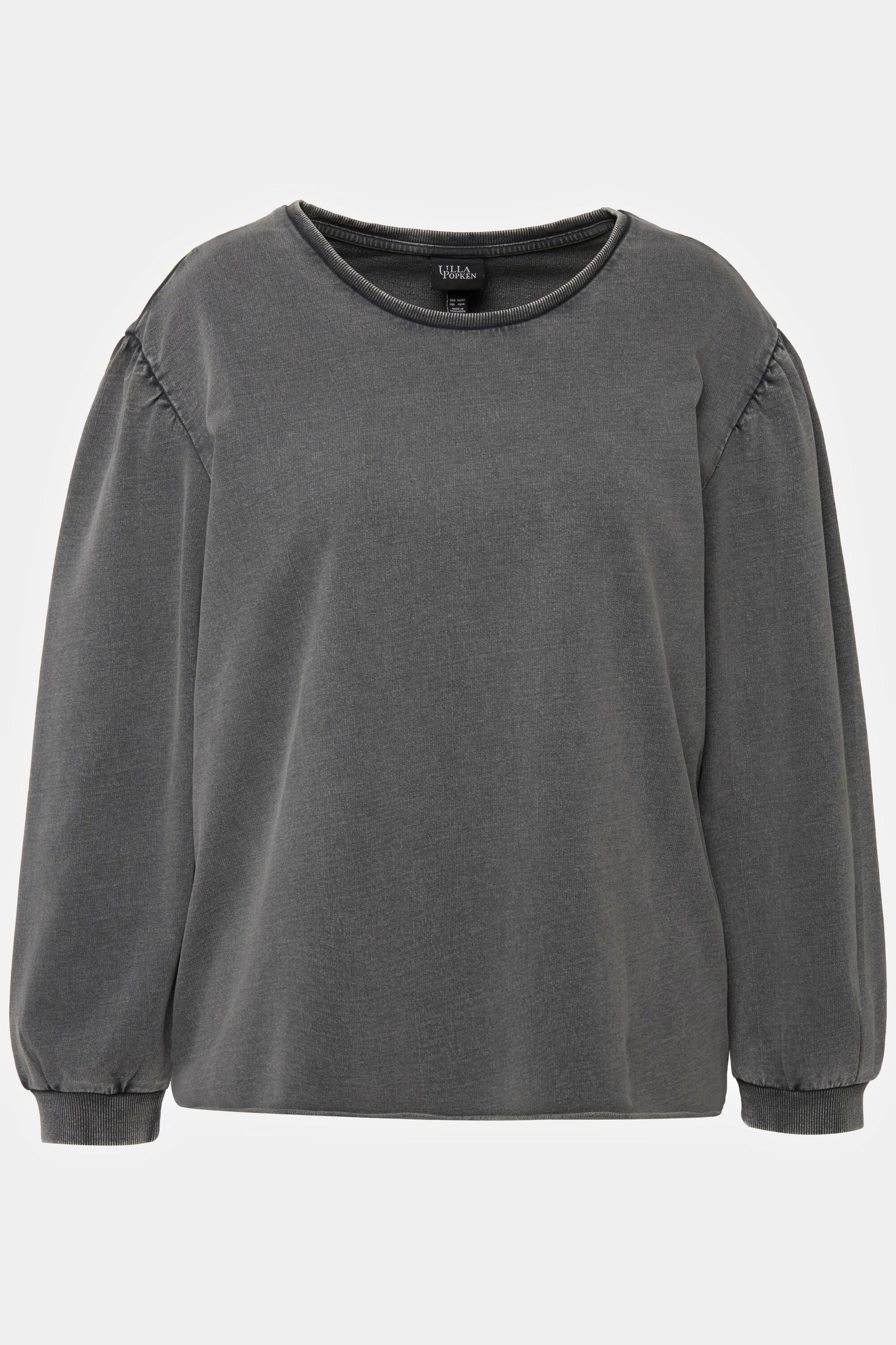 Ulla Popken  Sweat-shirt oversize à col rond et manches longues 