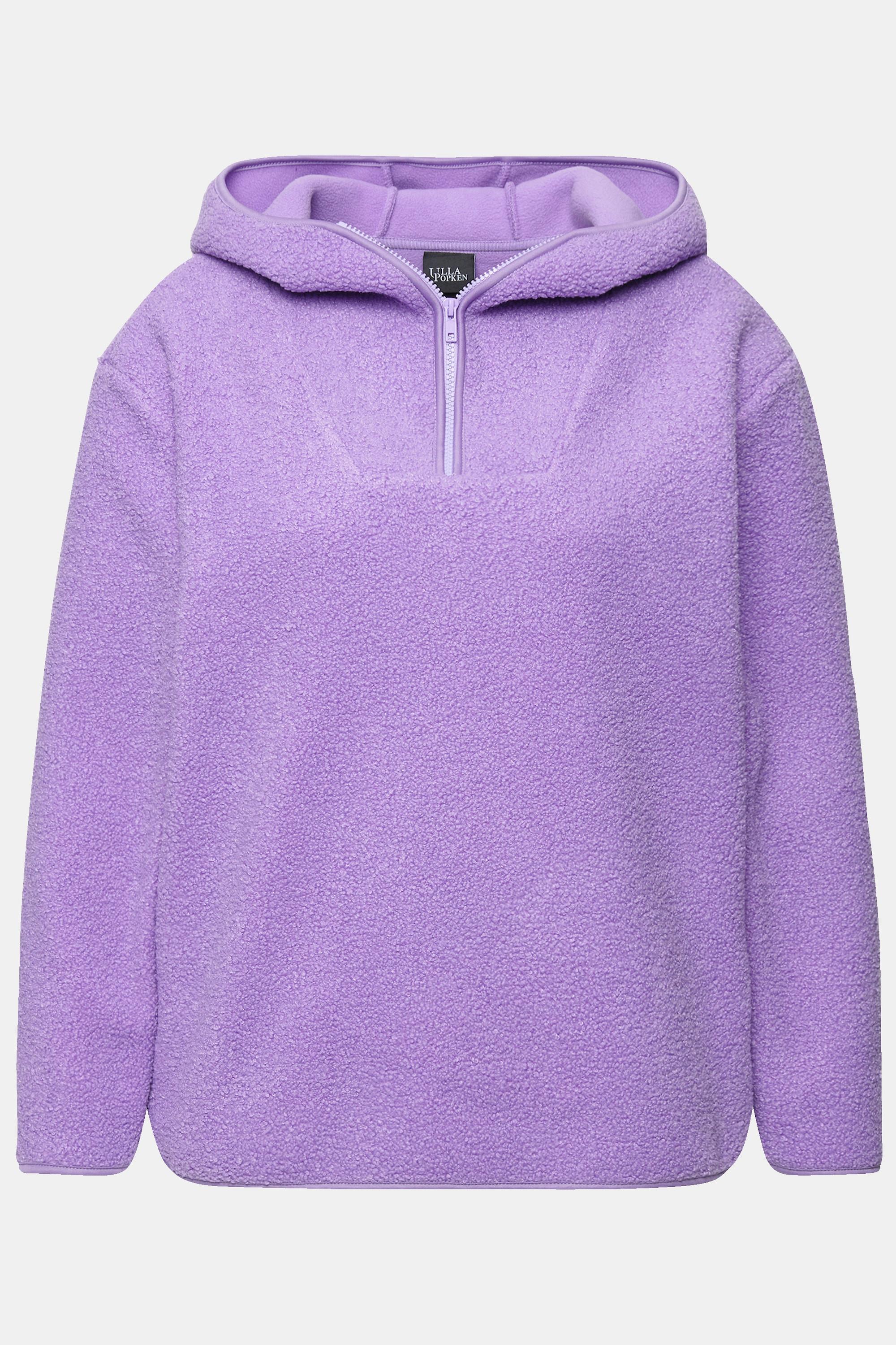 Ulla Popken  Pullover in teddy con cappuccio e maniche lunghe 