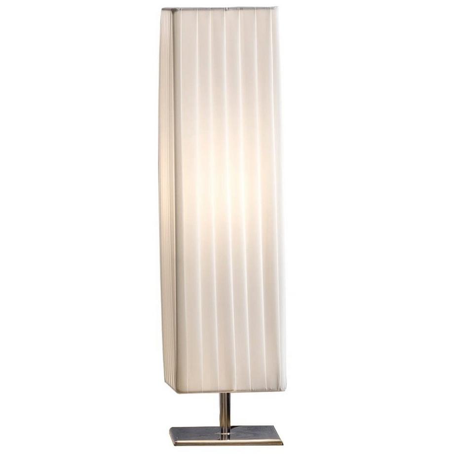 Lampada da tavolo 60cm tonda cromo bianco