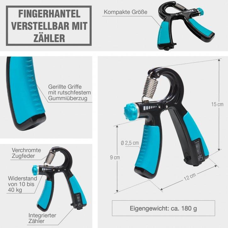 Gorilla Sports  Fingerhantel verstellbar mit Zaehler 