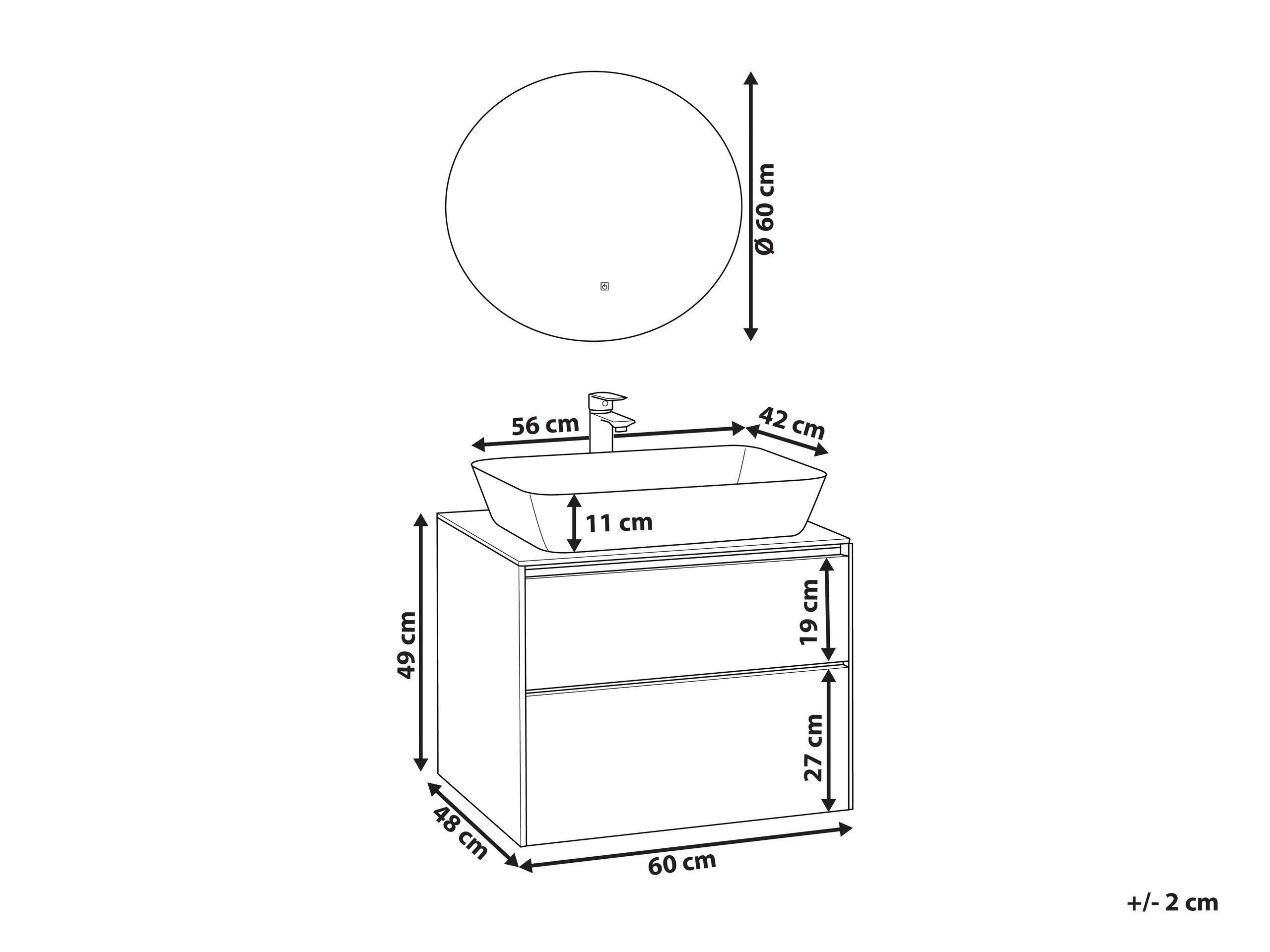 Beliani Meuble vasque en MDF Moderne MANZON  