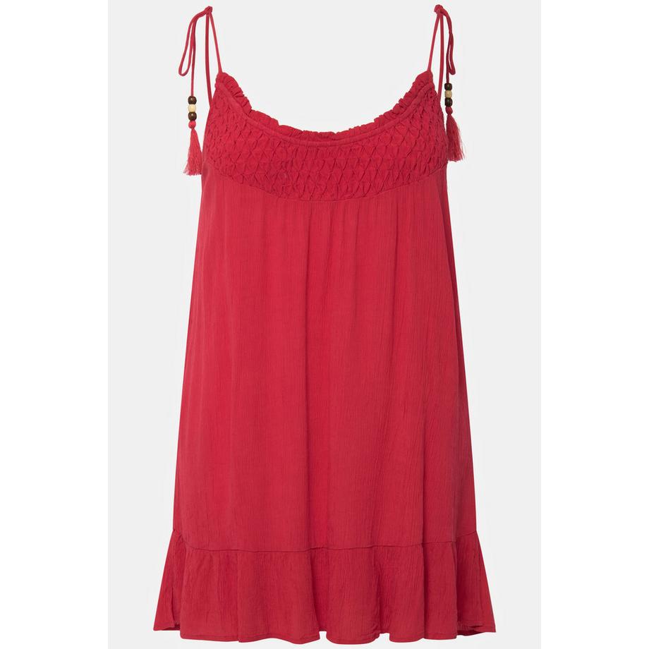 Ulla Popken Ärmelloses besticktes Rüschen A-Linien Top  