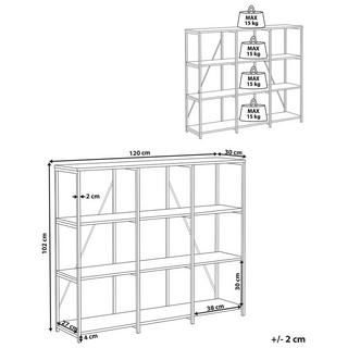Beliani Bücherregal mit 3 Fächern aus Faserplatte Industriell RHODE  