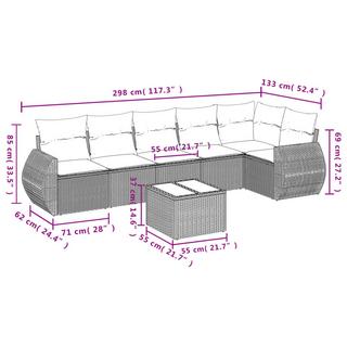 VidaXL Ensemble de canapés de jardin rotin synthétique  