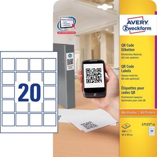 Avery-Zweckform AVERY ZWECKFORM Etiketten QR Code 45x45mm, 500 Stück  